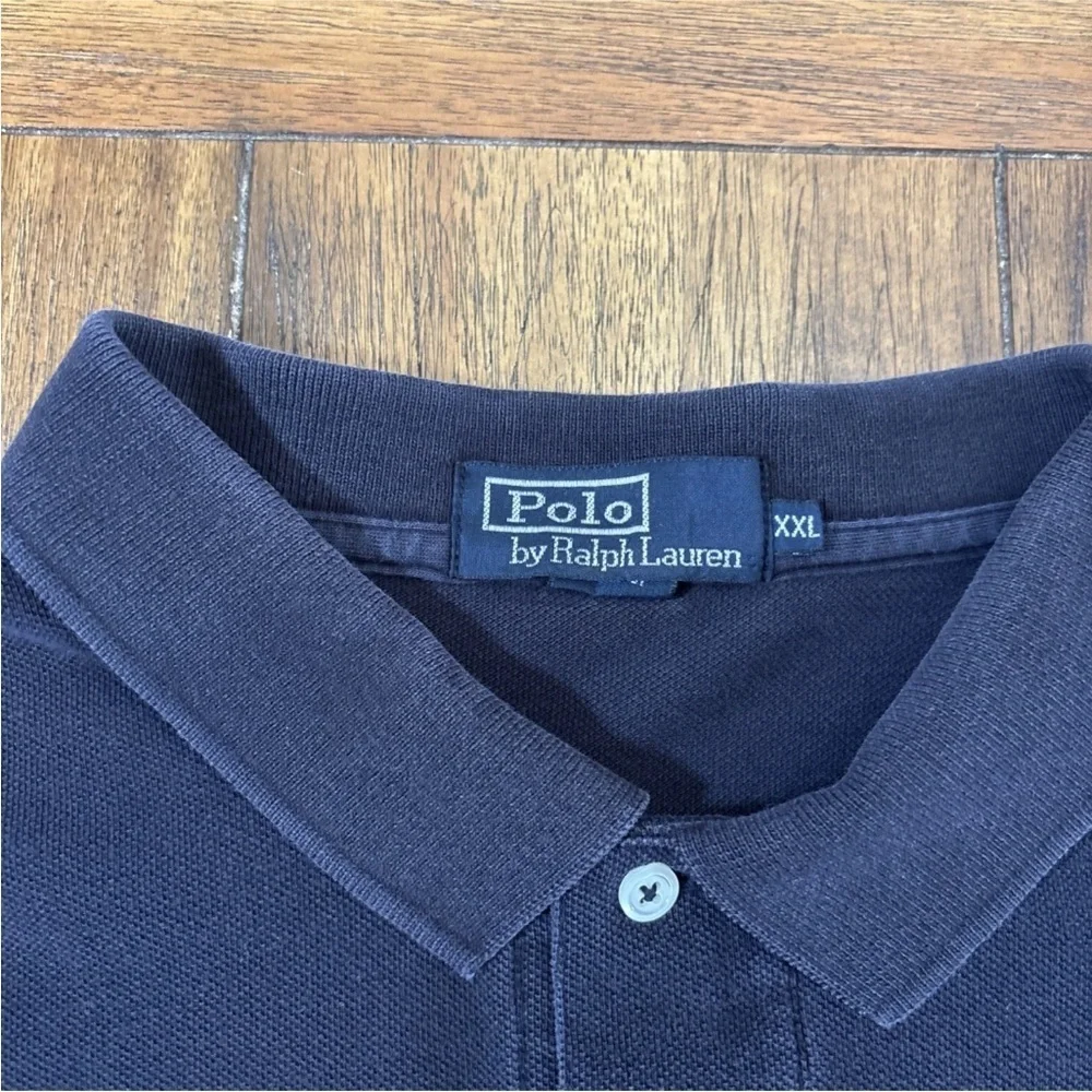 Polo Ralph Lauren Shirt Mens Sz 2XL Navy Blue Long Sleeve Polo Color Pony